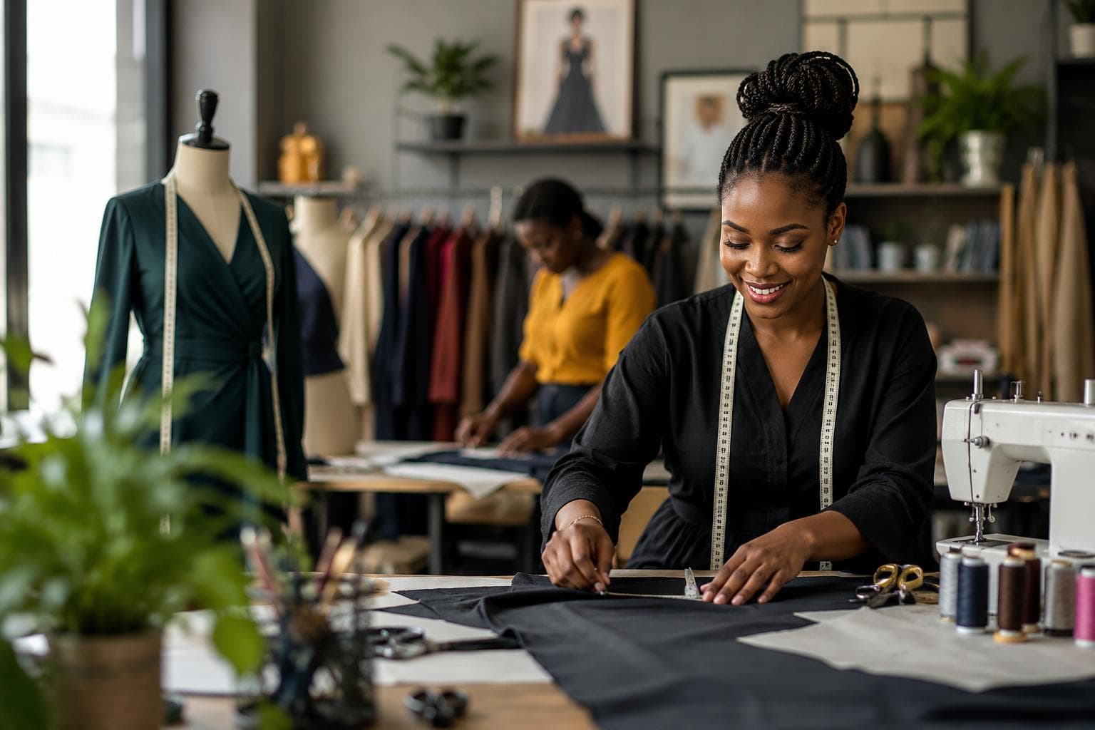 A professional tailor at work